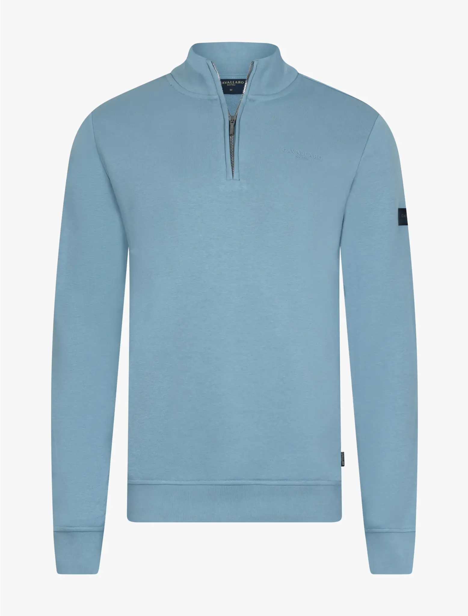 Cavallaro Napoli  Diagono half zip sweat light blue