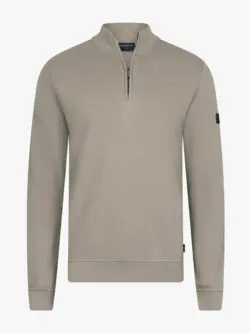 Cavallaro Napoli Diagono half zip sweat taupe