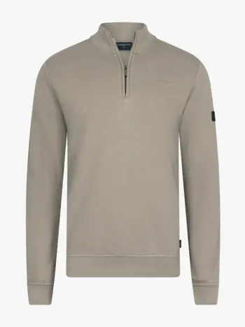 Cavallaro Napoli Diagono half zip sweat taupe