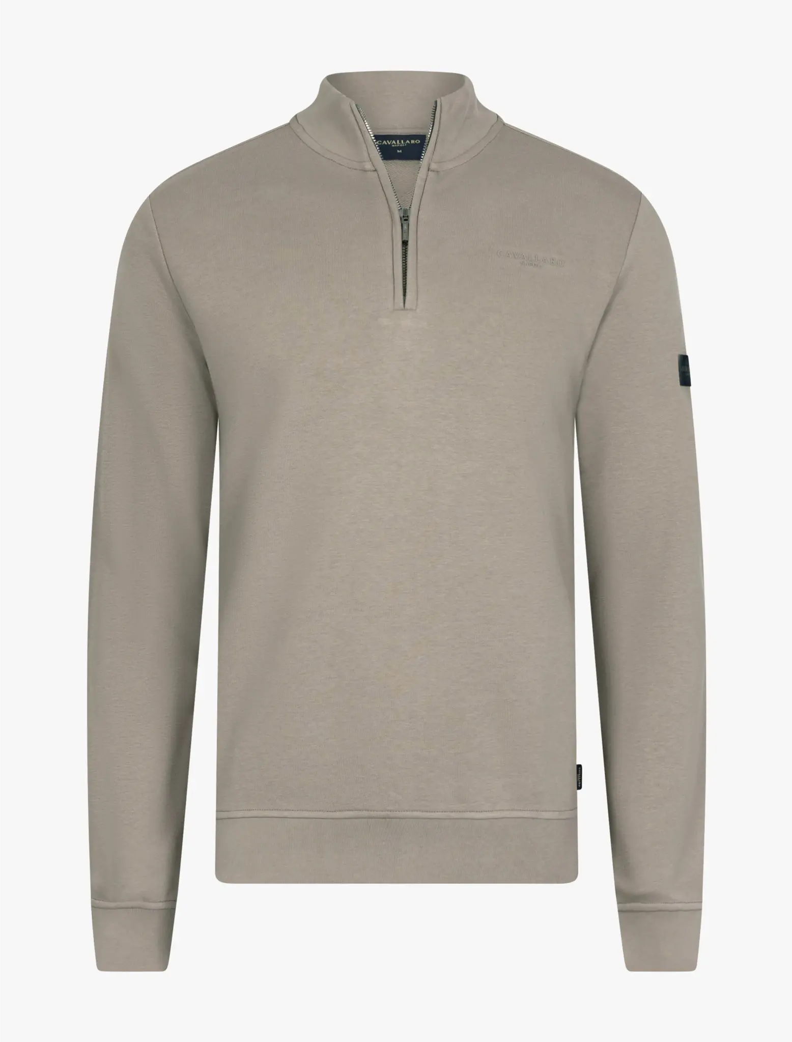 Cavallaro Napoli Diagono half zip sweat taupe