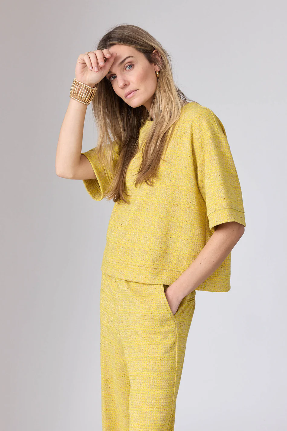 Corel Amsterdam Corel  Romee Jaquard Lemon top