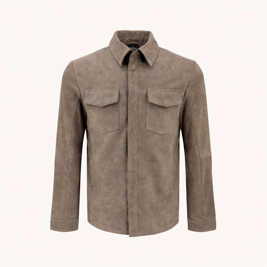 Dekkers leermode  Suede Overshirt Light Taupe
