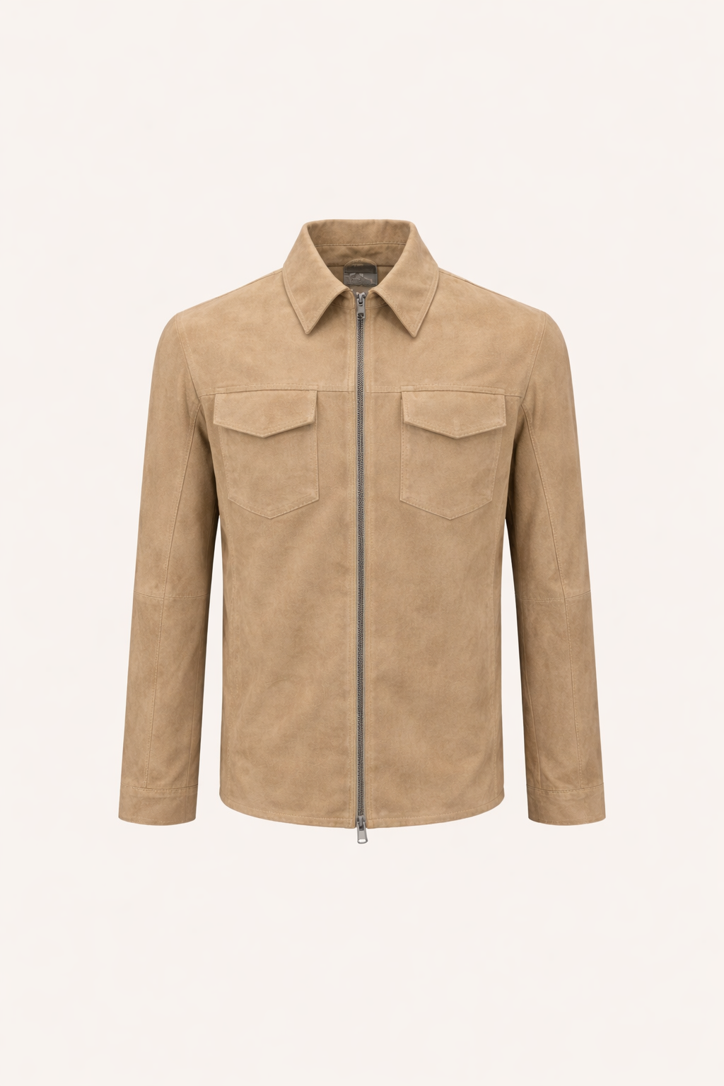 Dekkers leermode  Suede Overshirt Light Taupe Rits