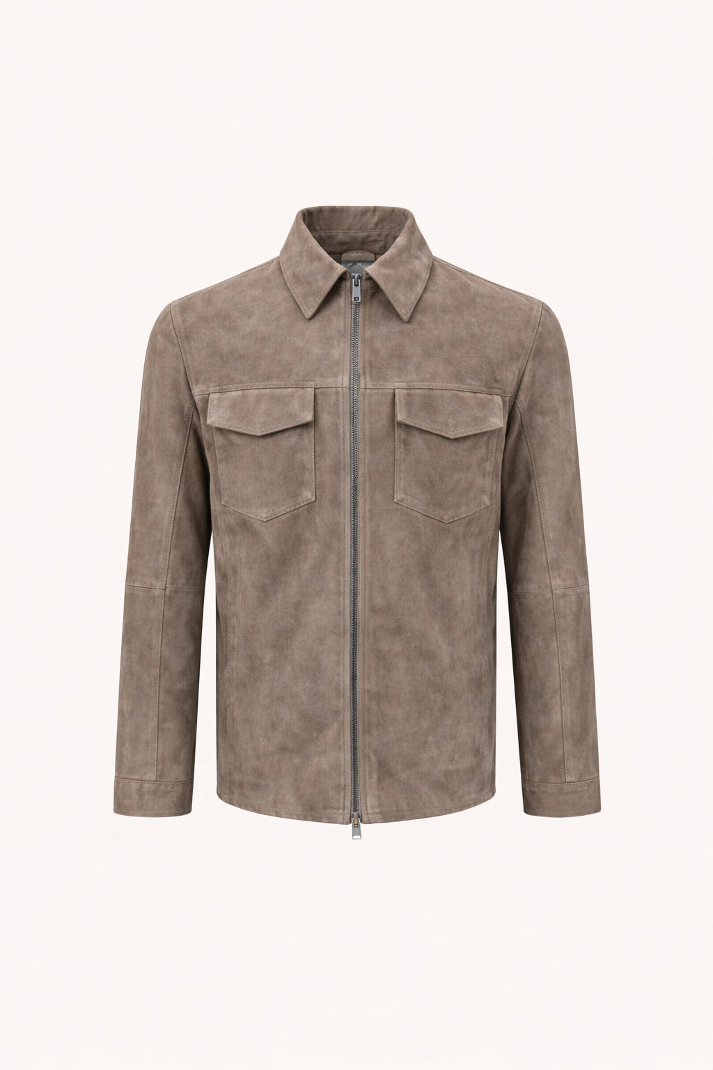 Dekkers leermode  Suede Overshirt Light Taupe Rits
