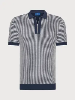 Blue industry Knitted polo short sleeve navy