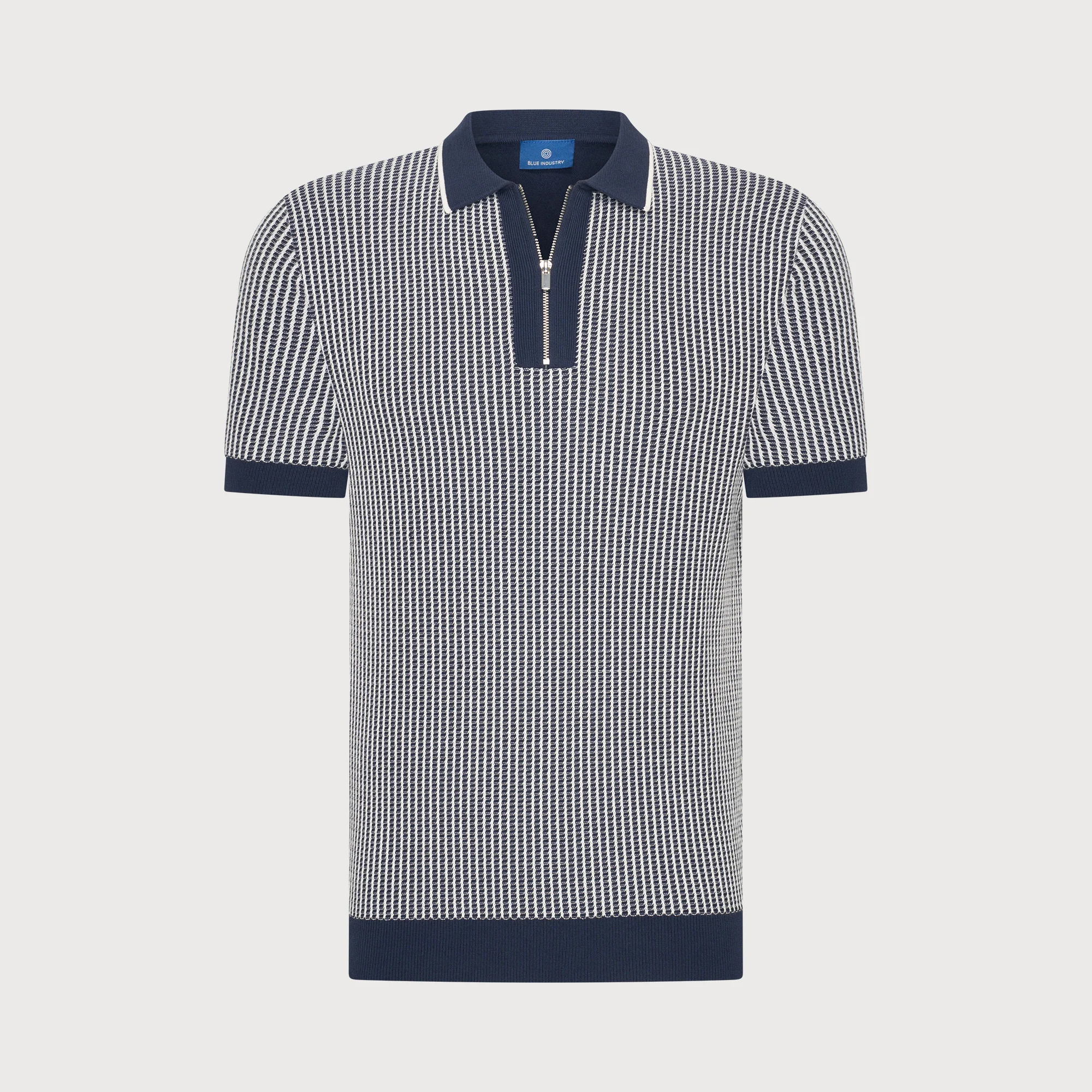 Blue industry Knitted polo short sleeve navy