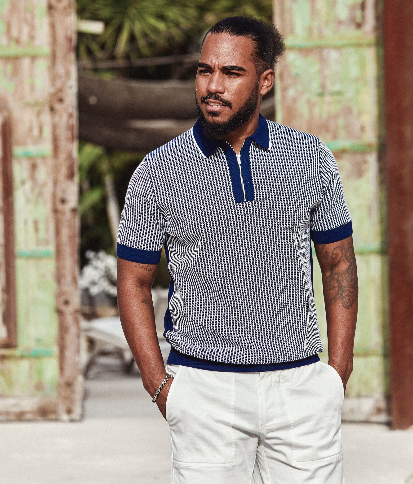 Blue industry Knitted polo short sleeve navy
