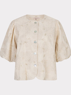 Esqualo Top balloon 3D shell print ecru