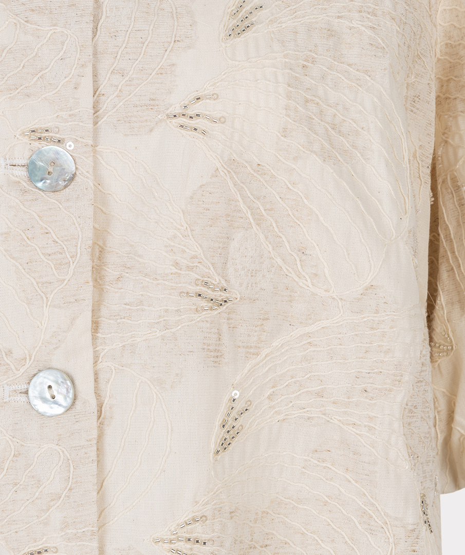 Esqualo  Top balloon 3D shell print ecru