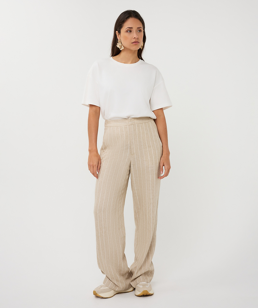 Esqualo  Trousers linen sand