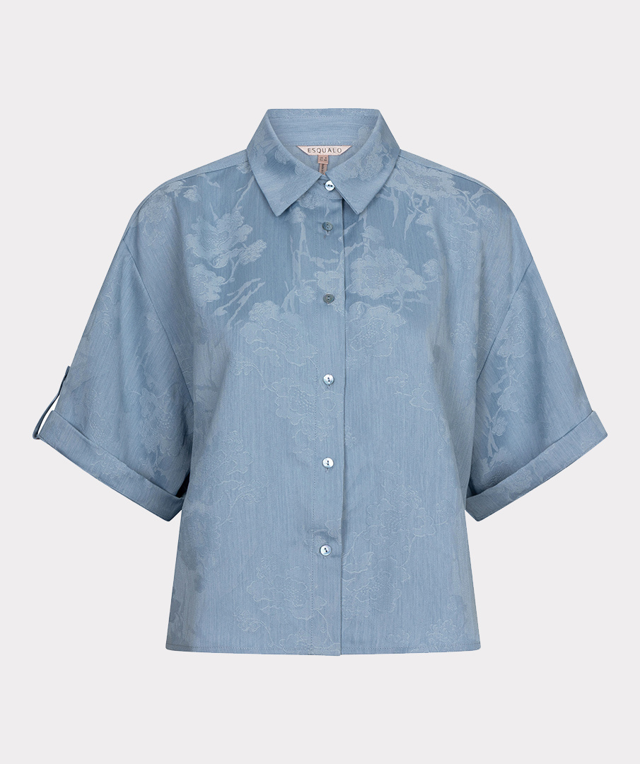 Esqualo  Blouse daisy jacquar light jeans bl