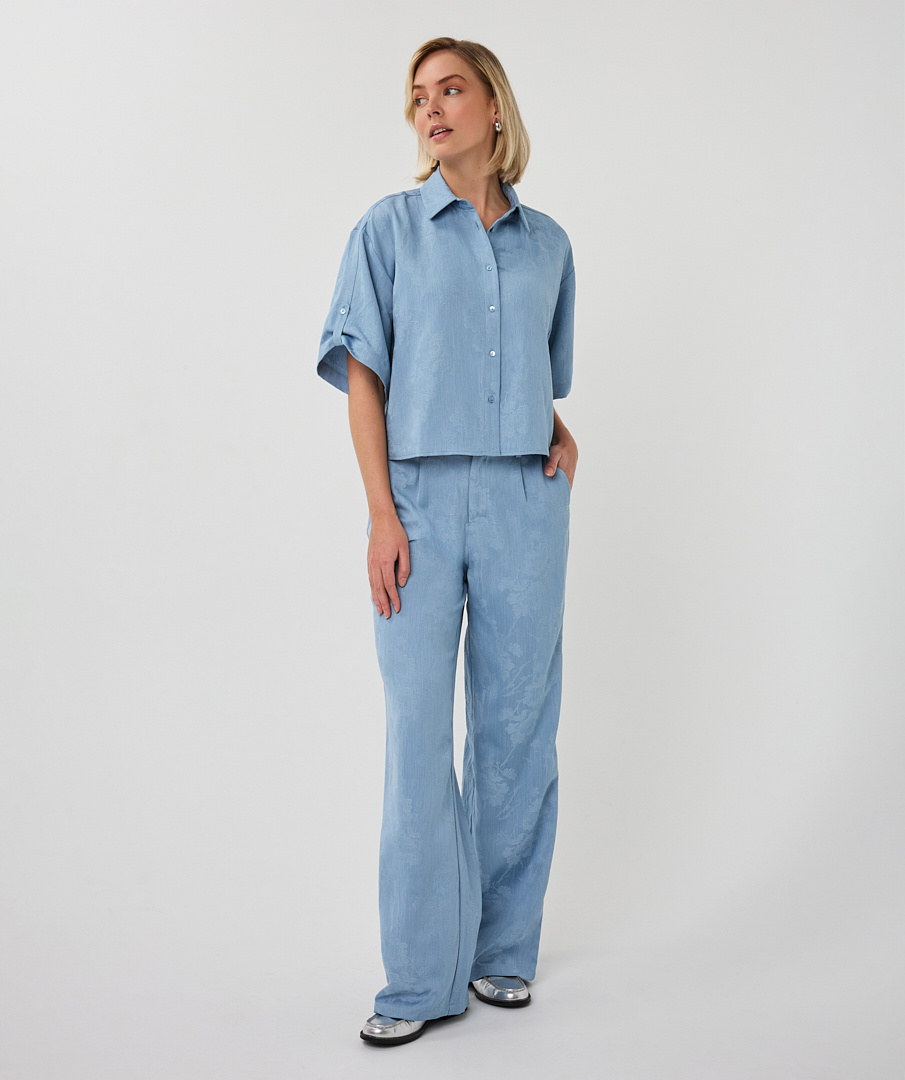 Esqualo  Blouse daisy jacquar light jeans bl