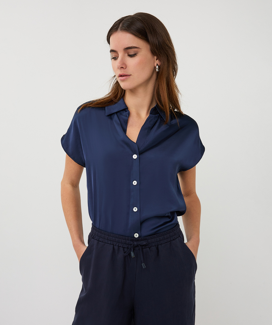 Esqualo  Blouse slv/lss sateen navy