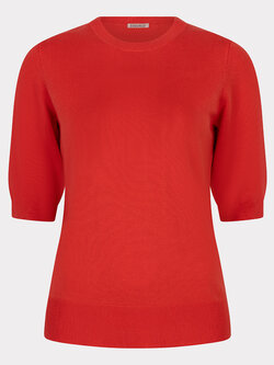 Esqualo Sweater s/slve r/neck basic knit chili red
