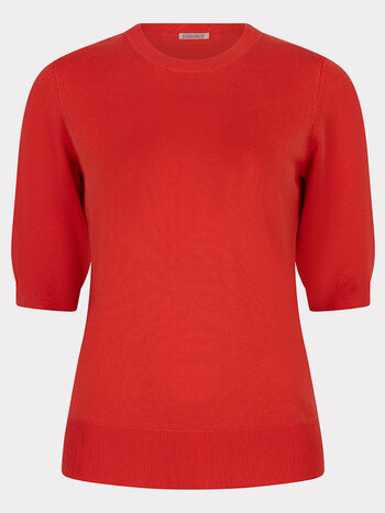 Esqualo Sweater s/slve r/neck basic knit chili red