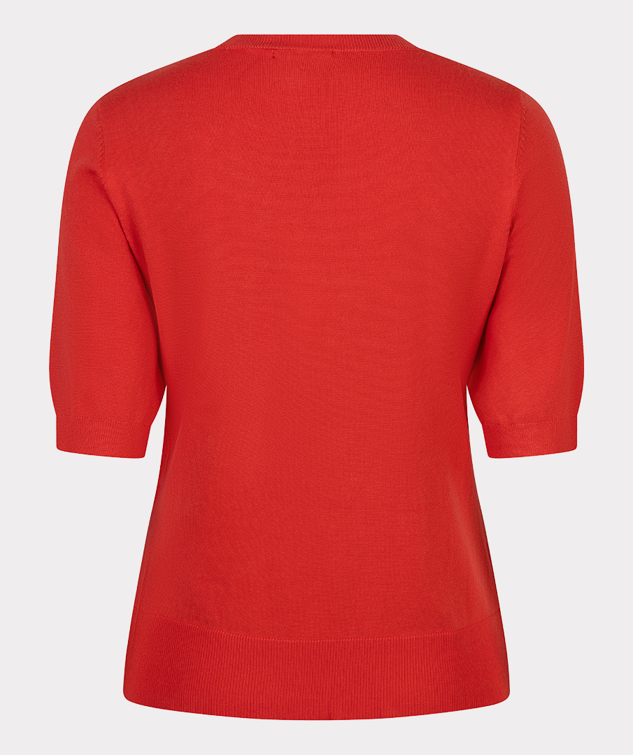 Esqualo  Sweater s/slve r/neck basic knit chili red