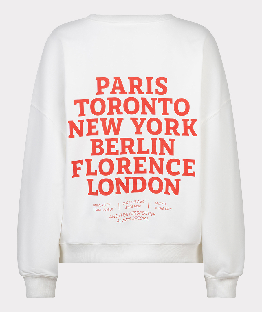 Esqualo  Sweater 'cities' off white / re