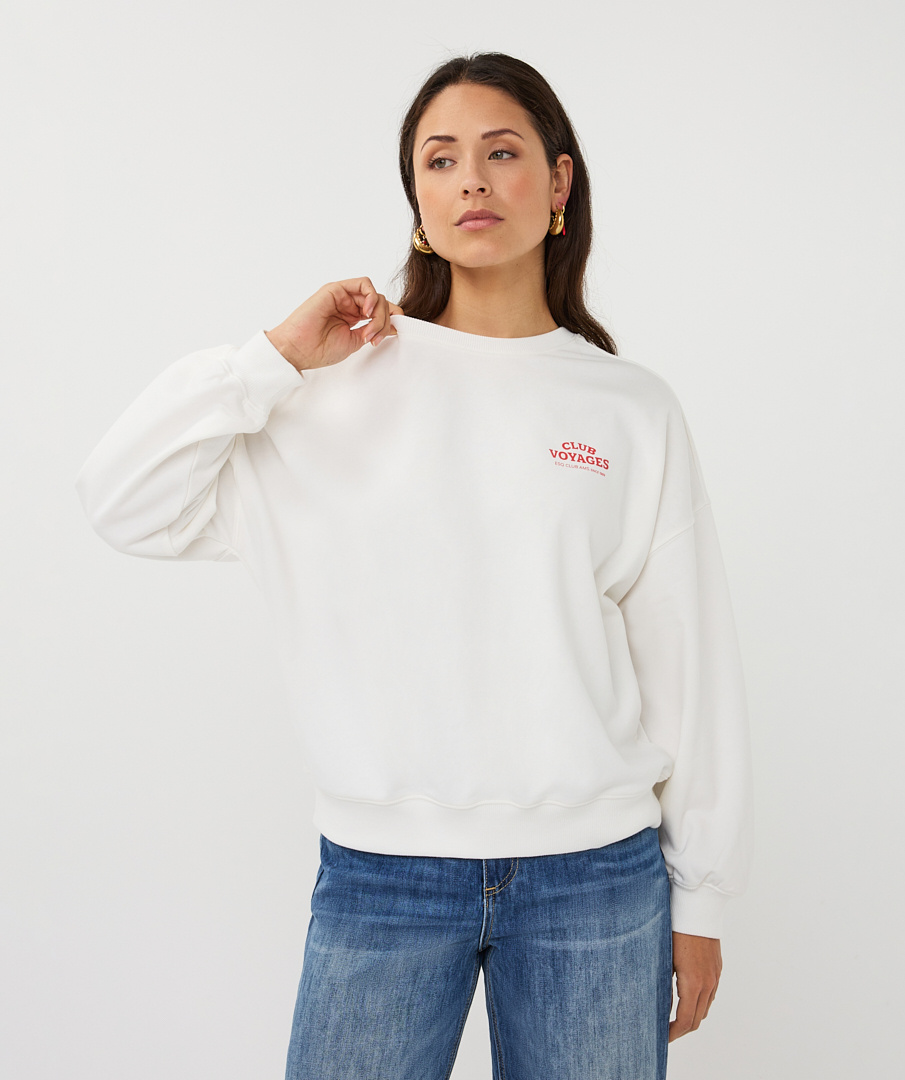 Esqualo  Sweater 'cities' off white / re