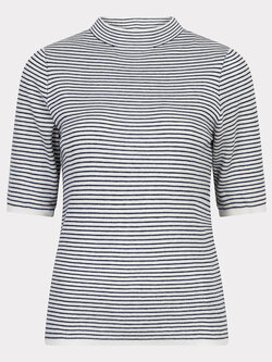 Esqualo Sweater s/slve striped off white / na
