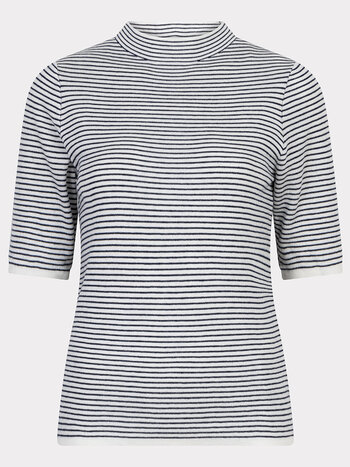 Esqualo Sweater s/slve striped off white / na