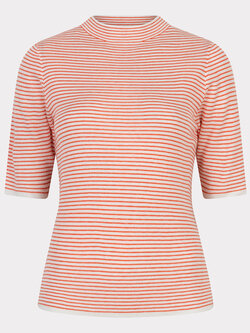 Esqualo Sweater s/slve striped off white / re