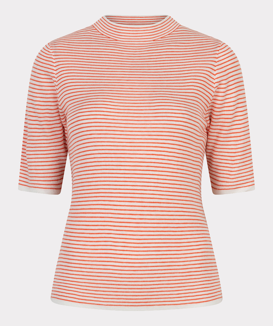 Esqualo  Sweater s/slve striped off white / re
