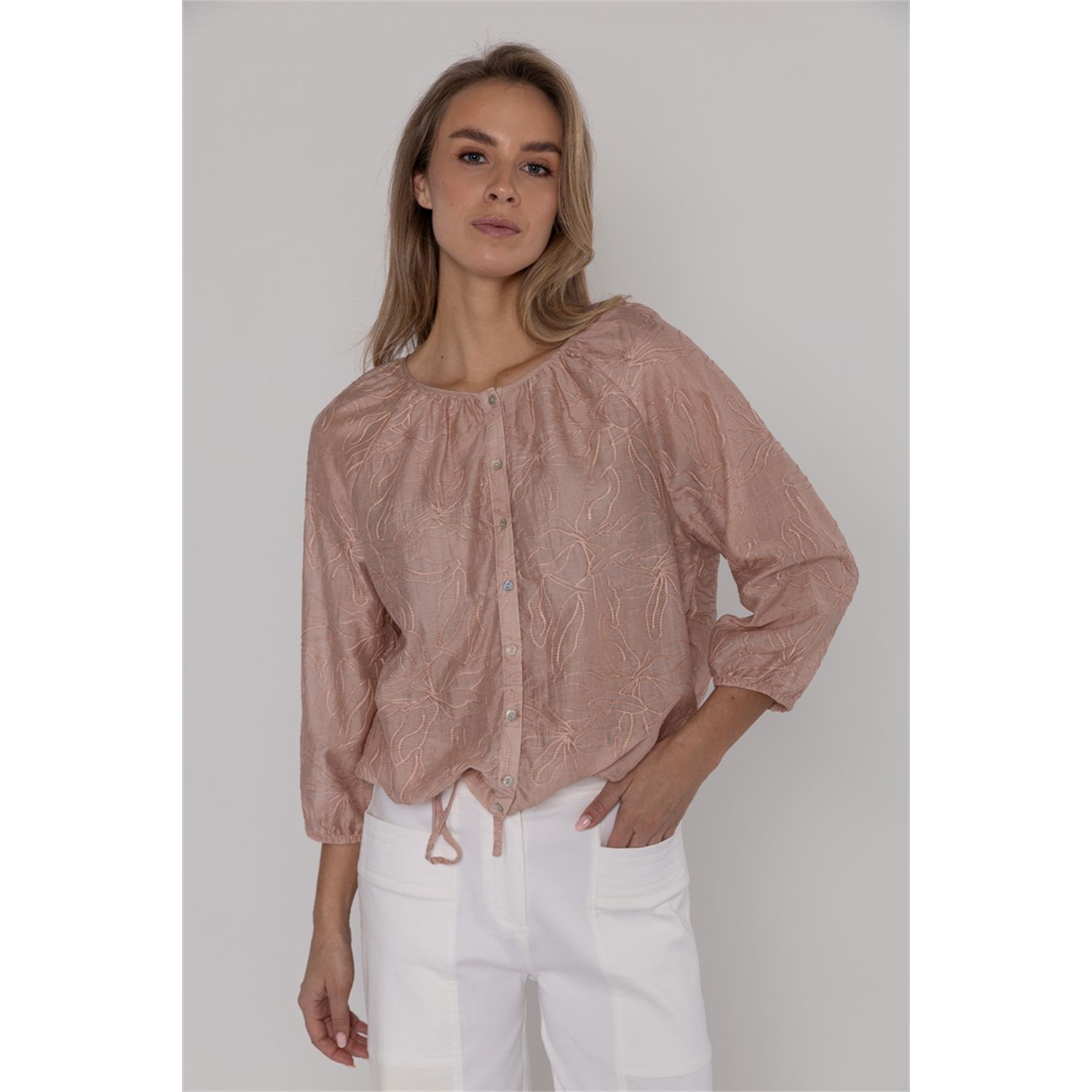 Poools fashion  Blouse embroidery peach dust