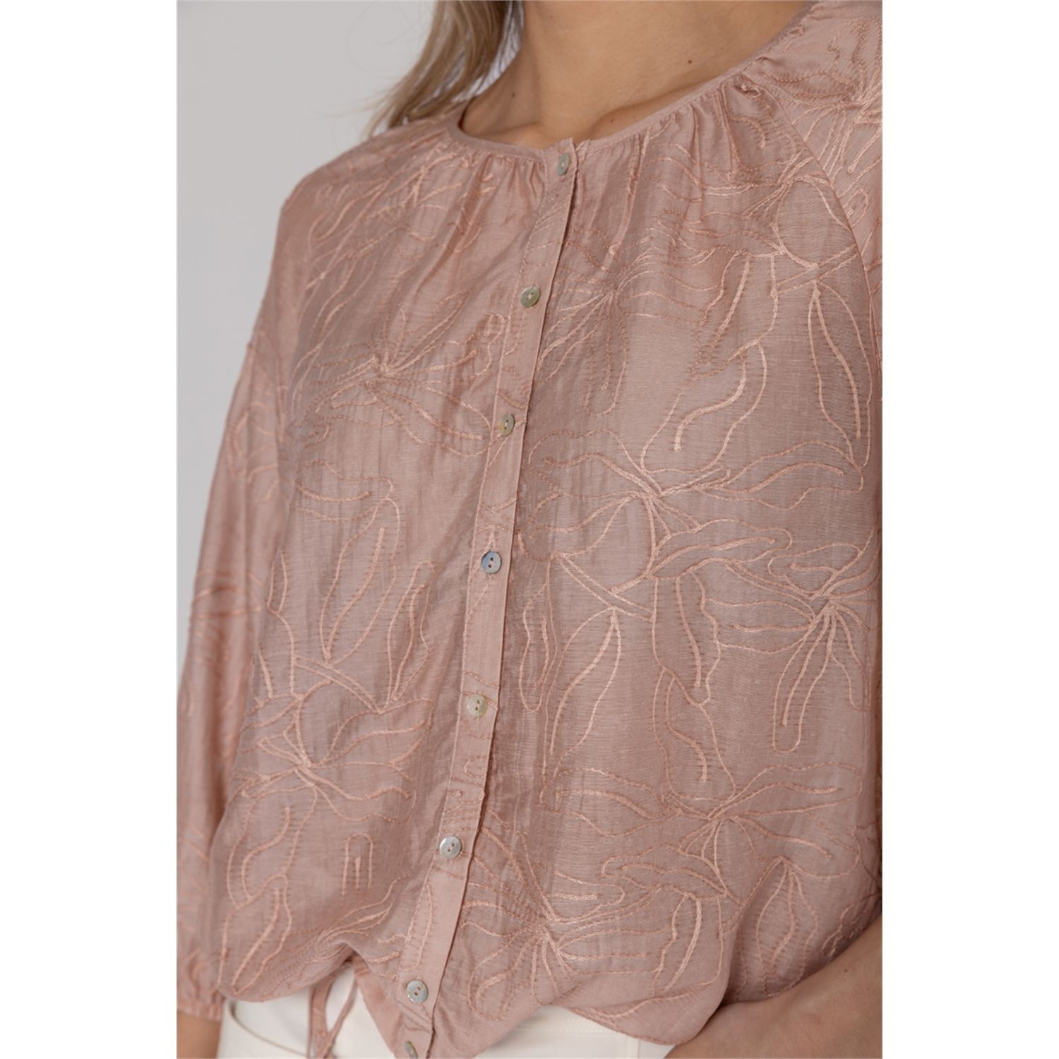 Poools fashion  Blouse embroidery peach dust