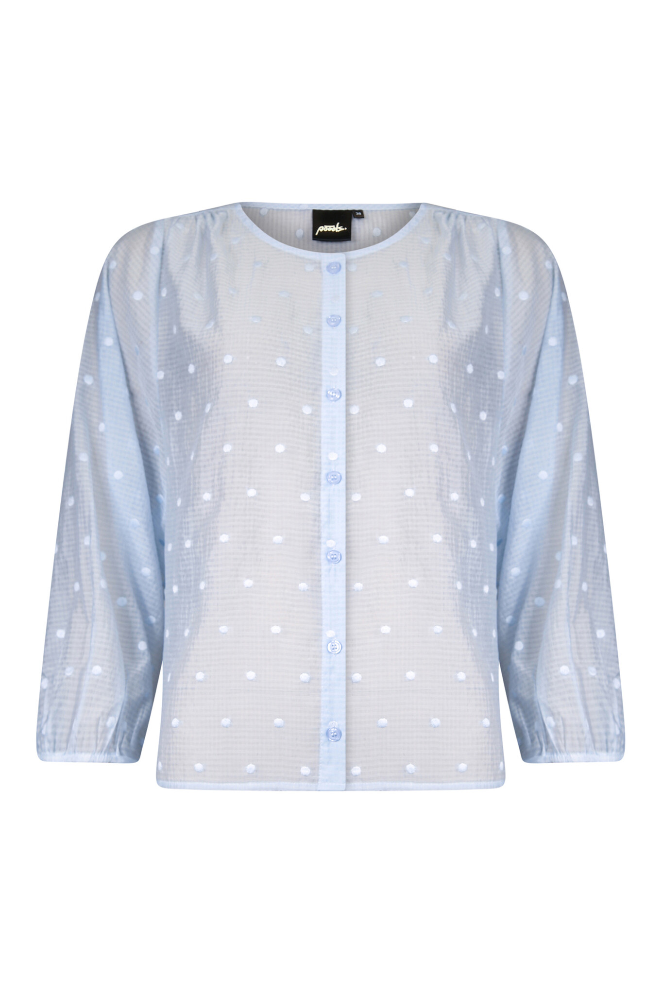 Poools fashion  Blouse embroidery d light blue