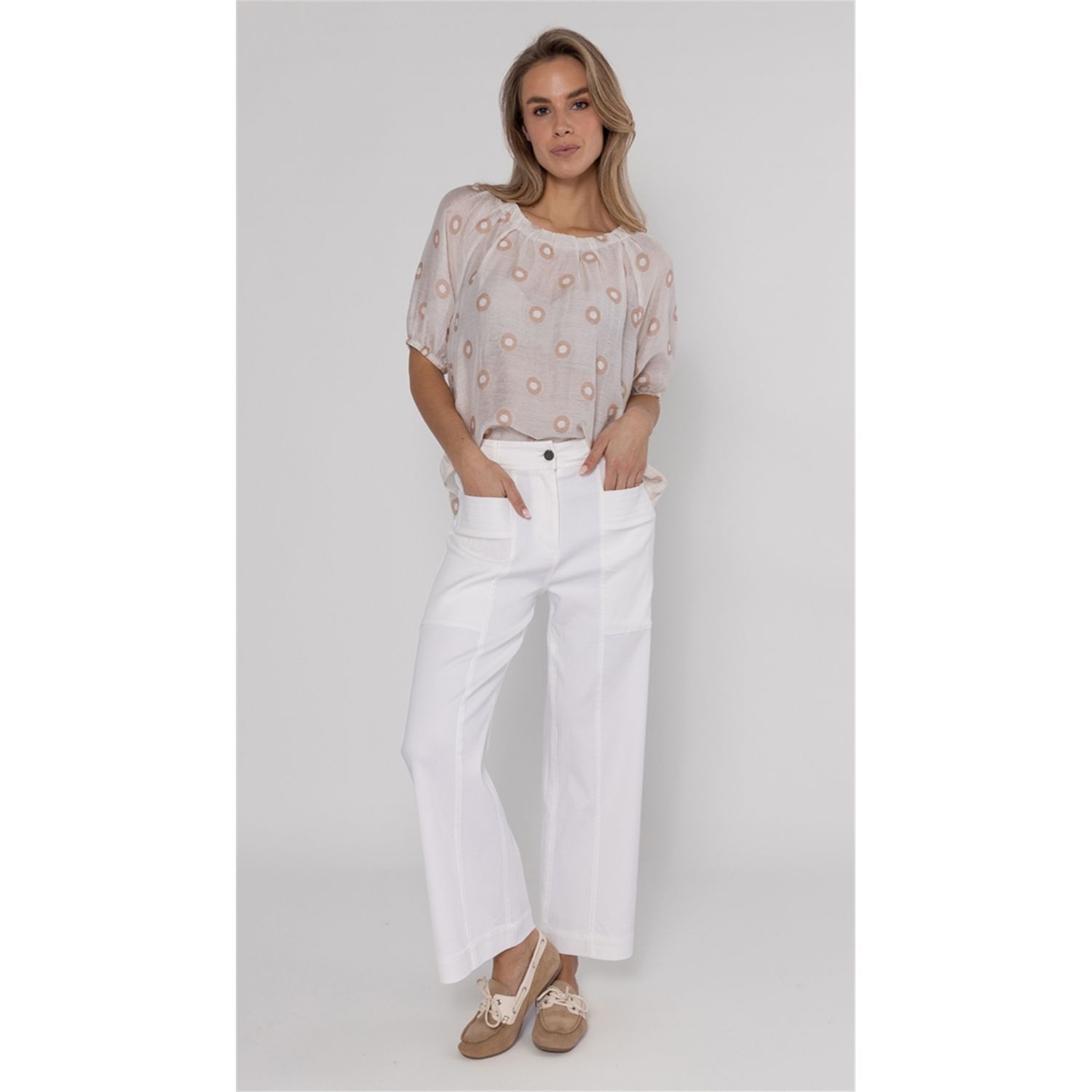 Poools fashion  Blouse dots peach dust