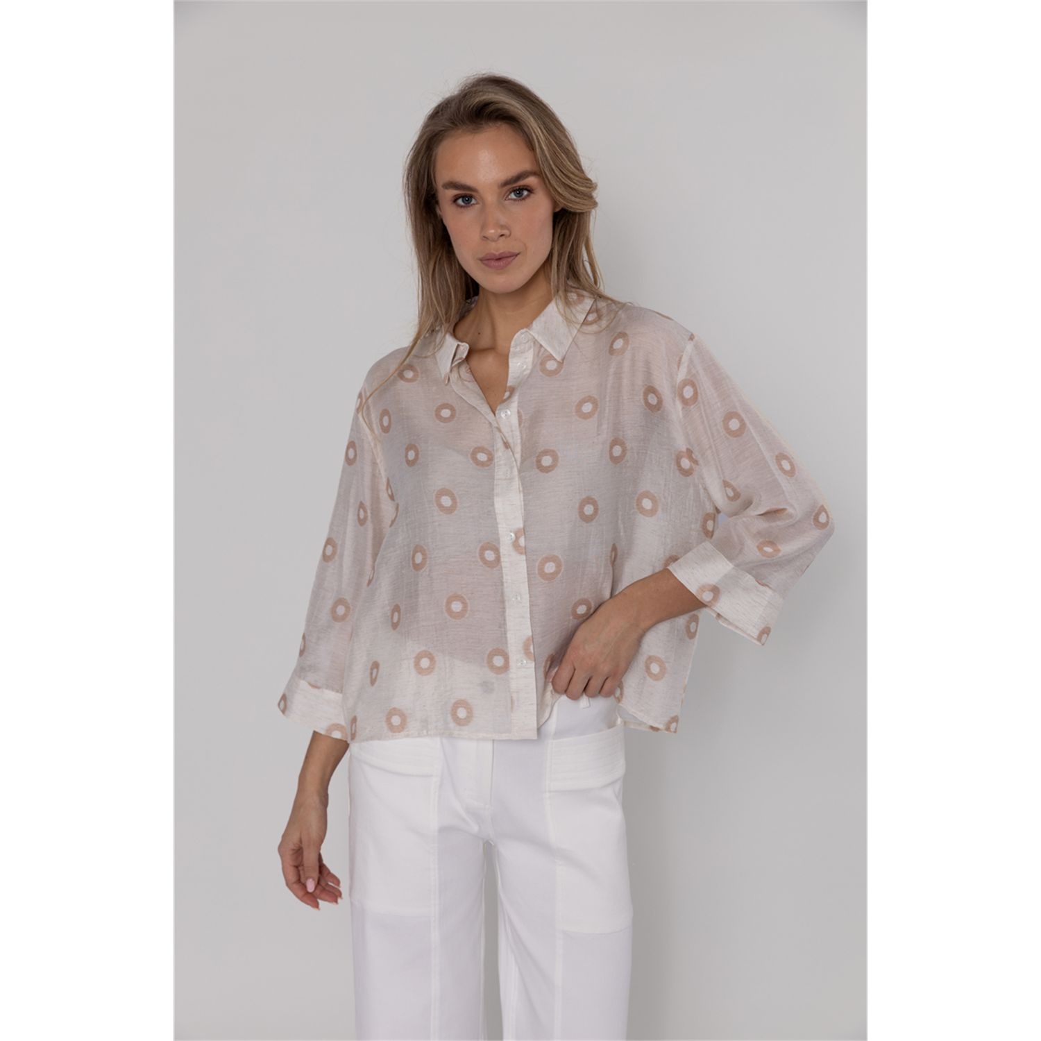 Poools fashion Blouse dots peach dust