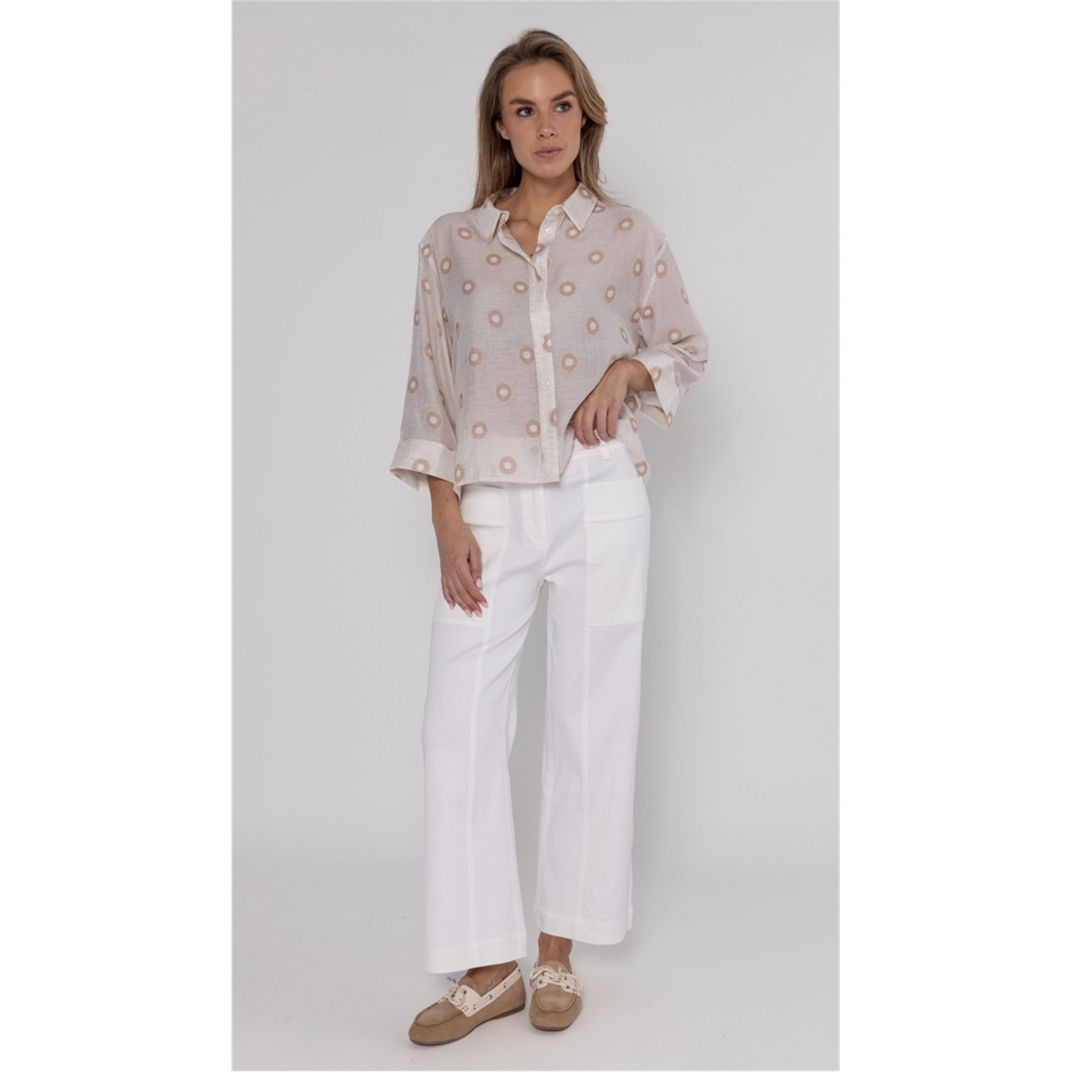 Poools fashion Blouse dots peach dust