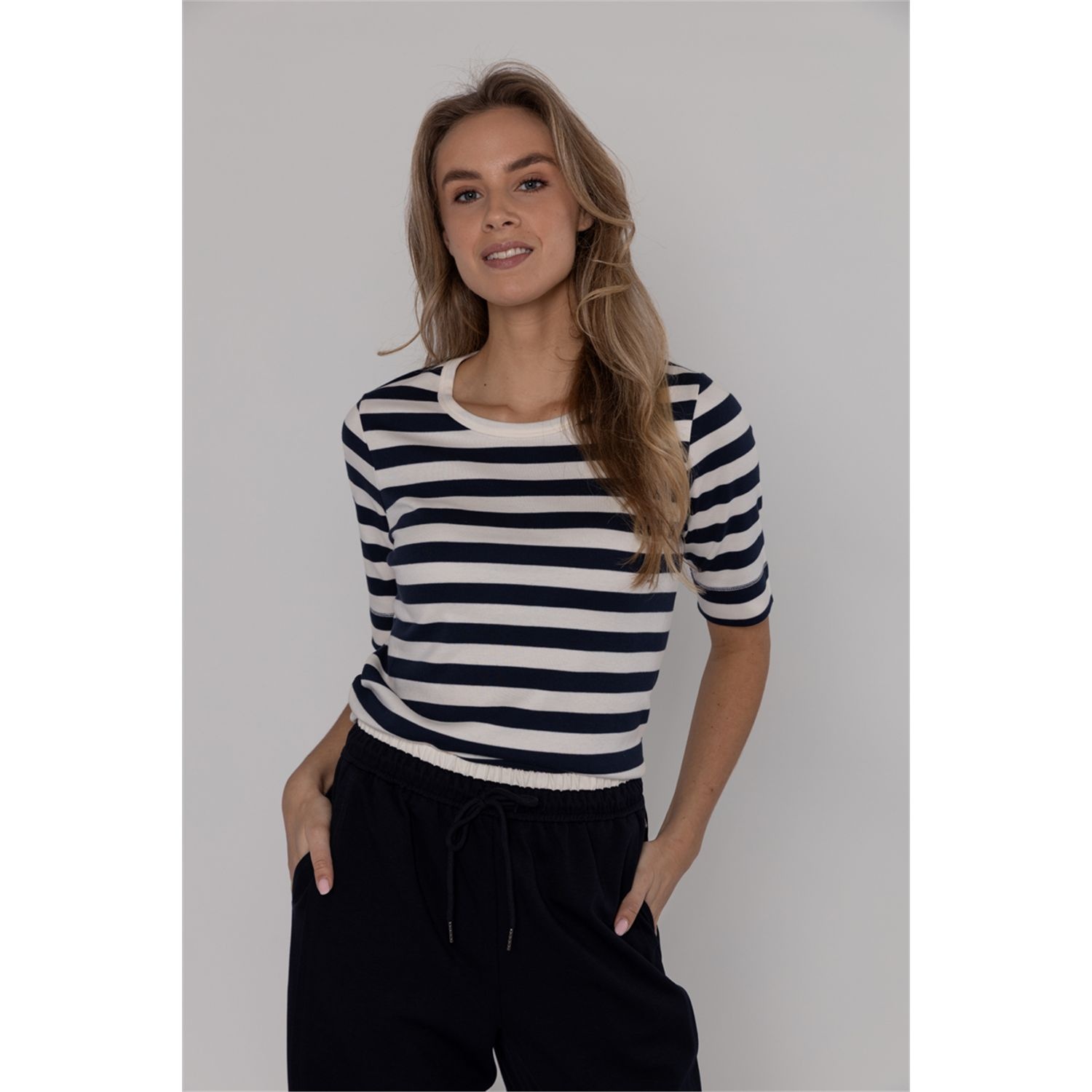 Poools fashion  T-shirt stripe dark blue