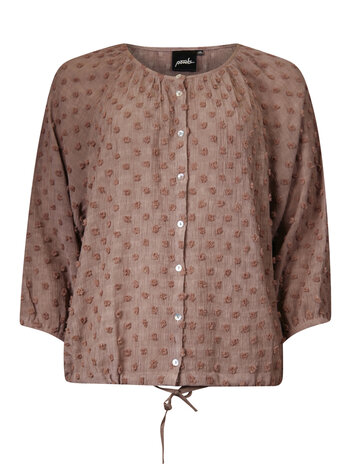 Poools fashion Blouse dots taupe