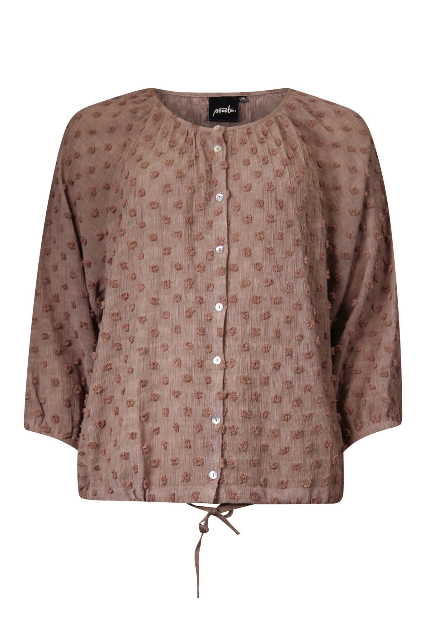 Poools fashion Blouse dots taupe