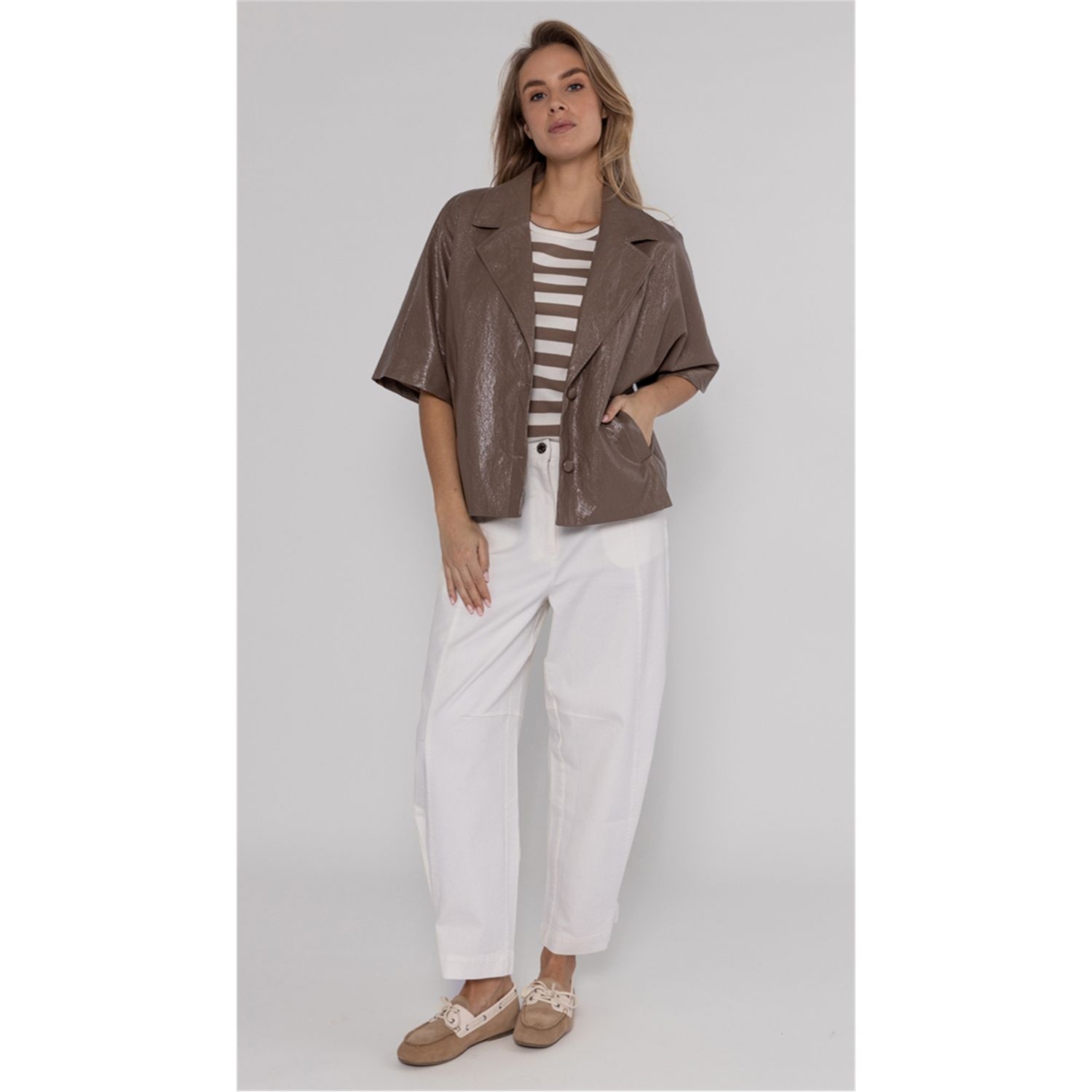 Poools fashion  Jacket lacquer taupe