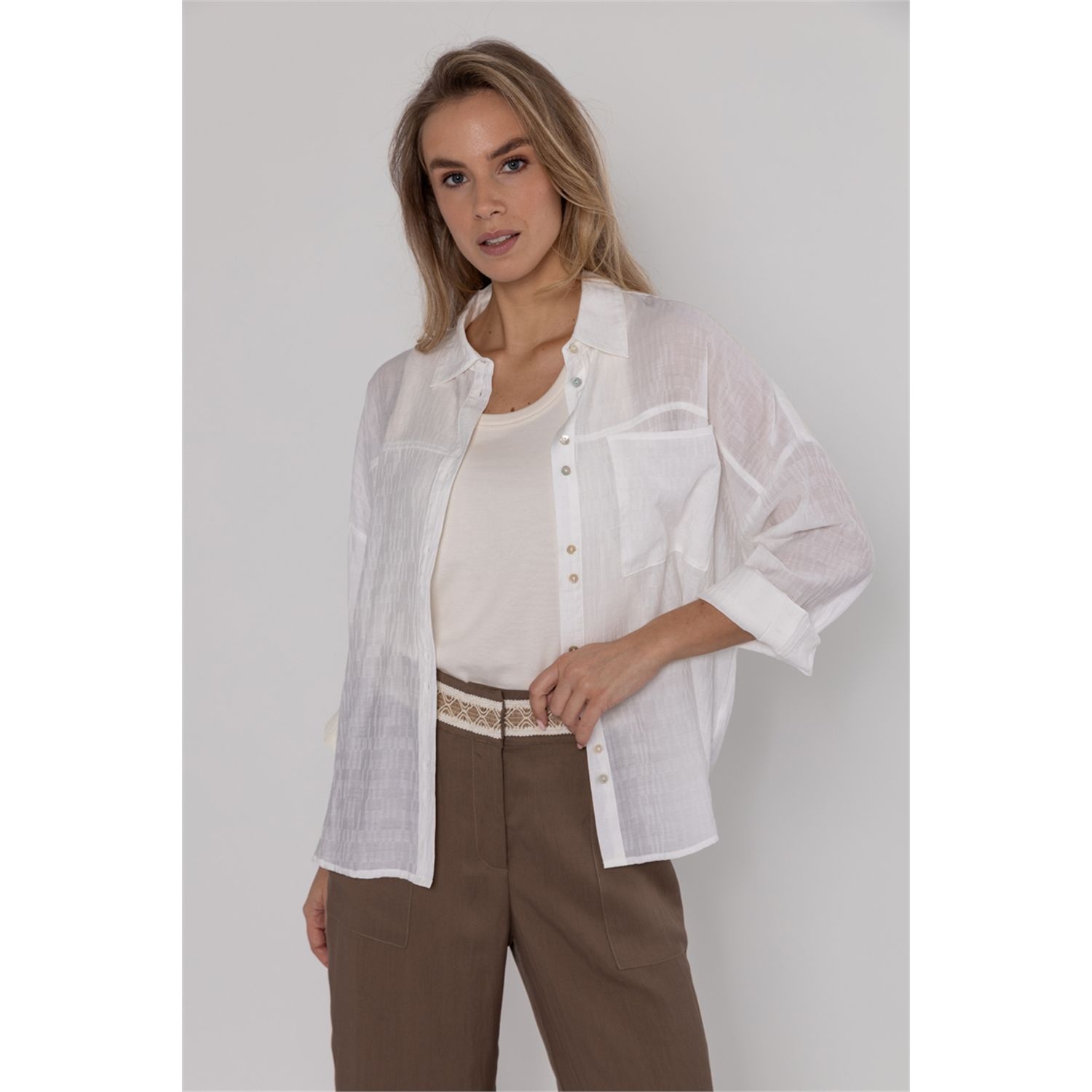 Poools fashion  Blouse plain white