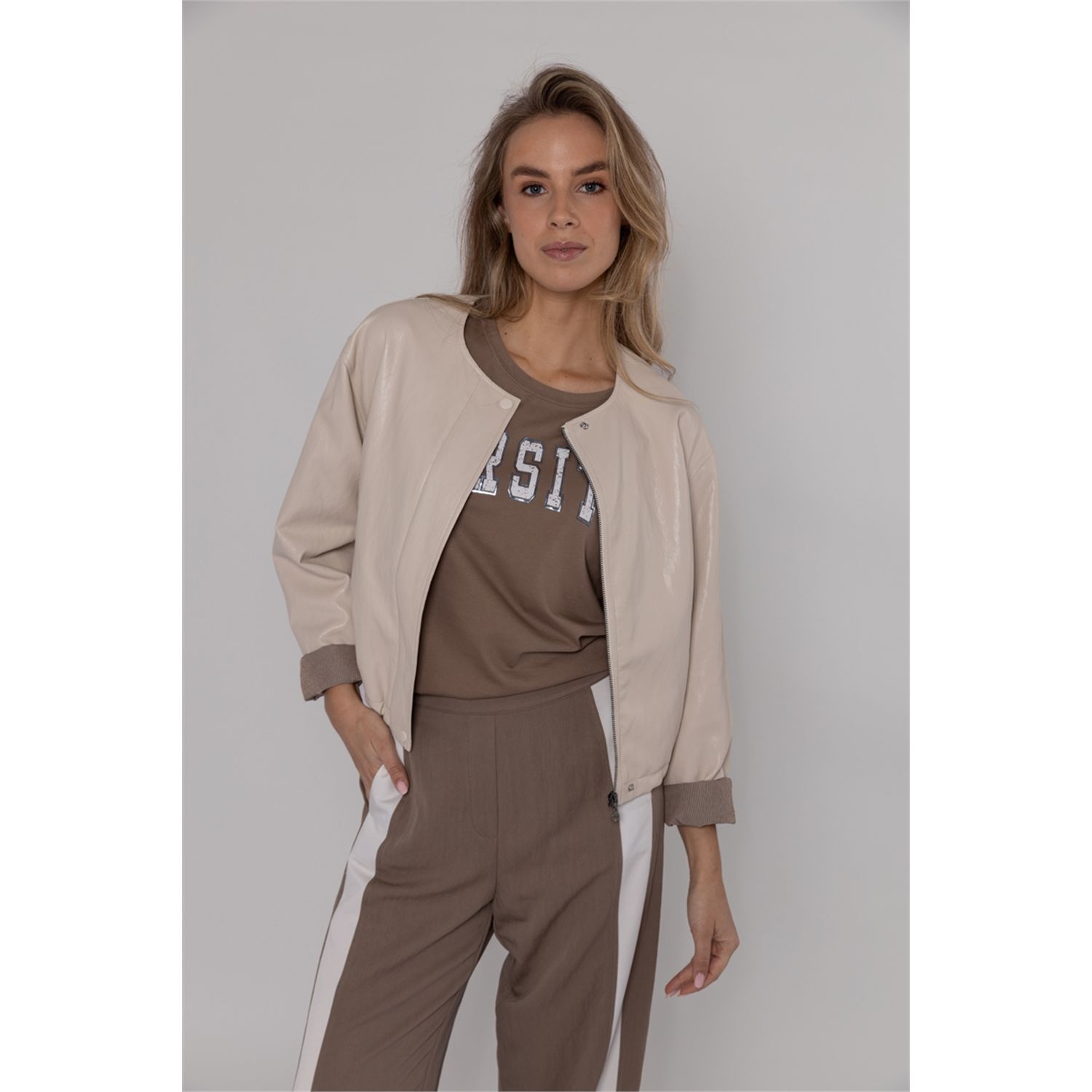 Poools fashion  Jacket pu offwhite