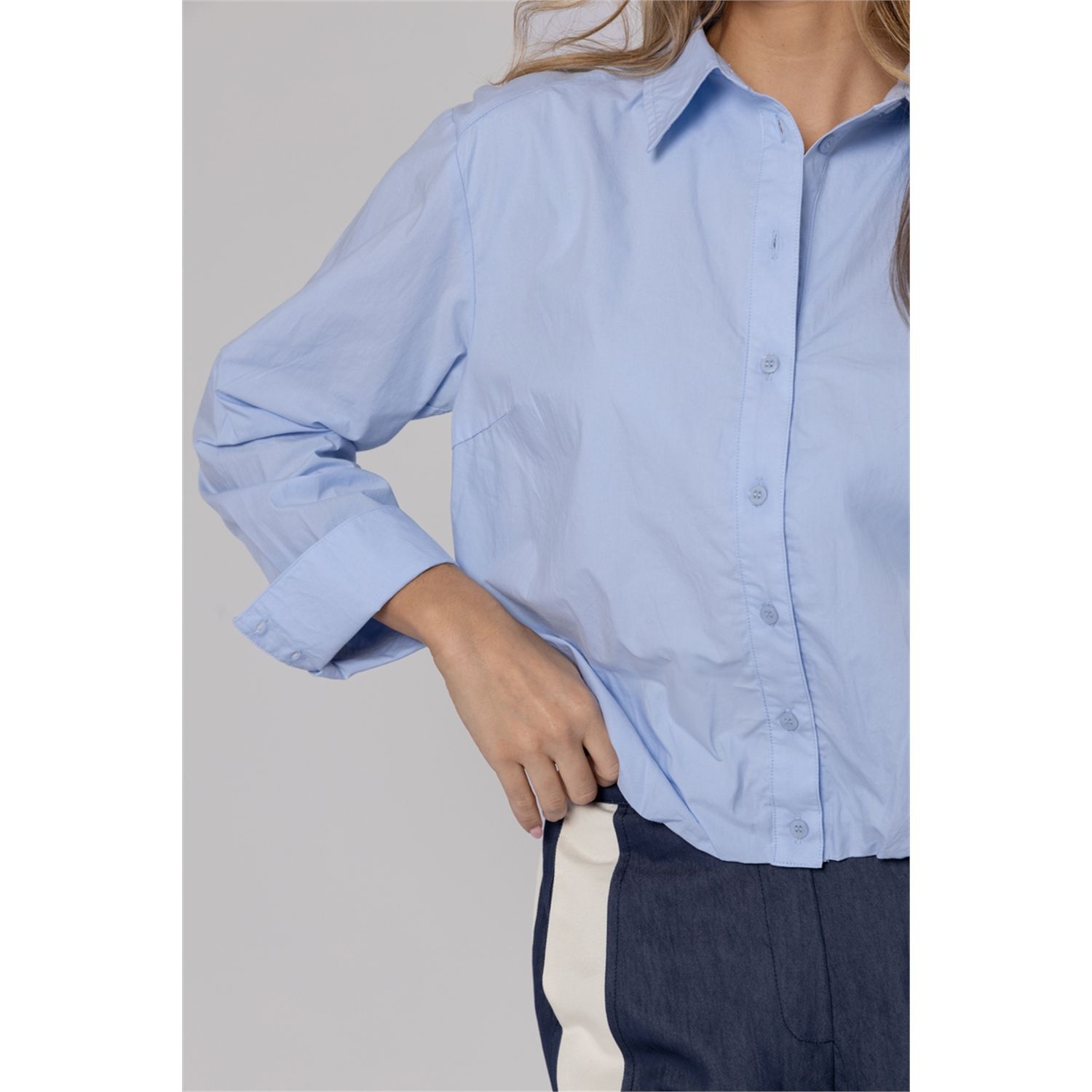 Poools fashion  Blouse balloon light blue