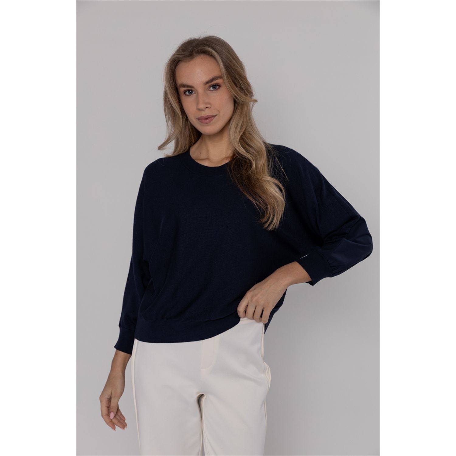 Poools fashion  Pullover woven mix dark blue