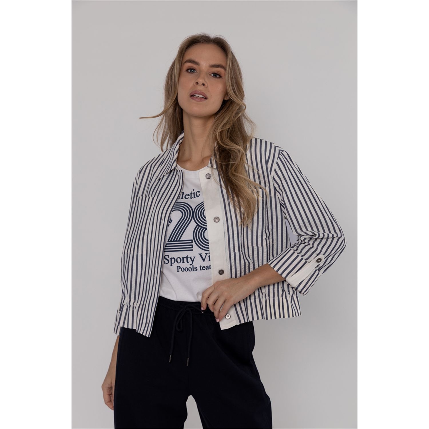 Poools fashion  Blouse stripe dark blue