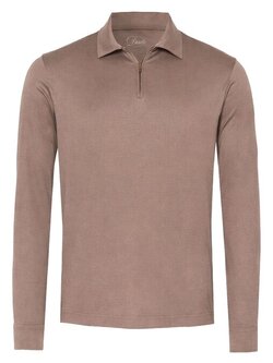 luxury polo zip light brown