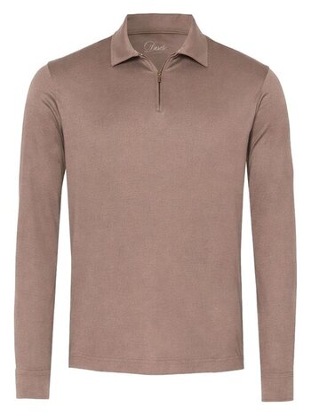 Desoto luxury line luxury polo zip light brown
