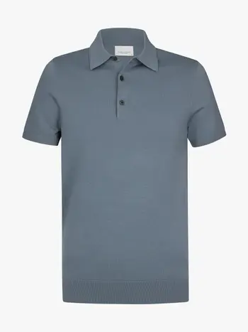 PROFUOMO Luxury Basic polo grijsblauw