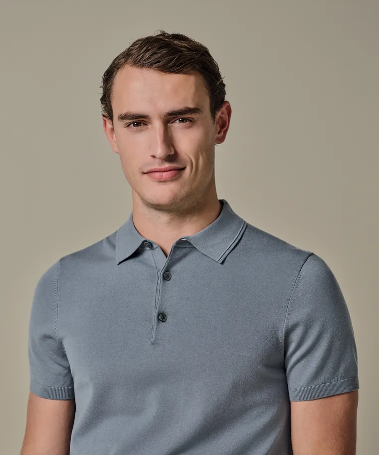 PROFUOMO Polo Grey blue