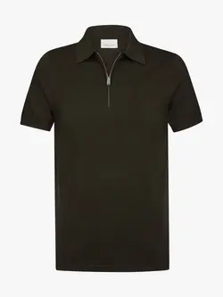 PROFUOMO Polo zip Dark brown