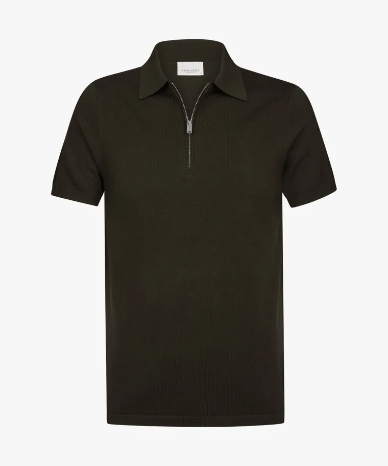 PROFUOMO Polo zip Dark brown