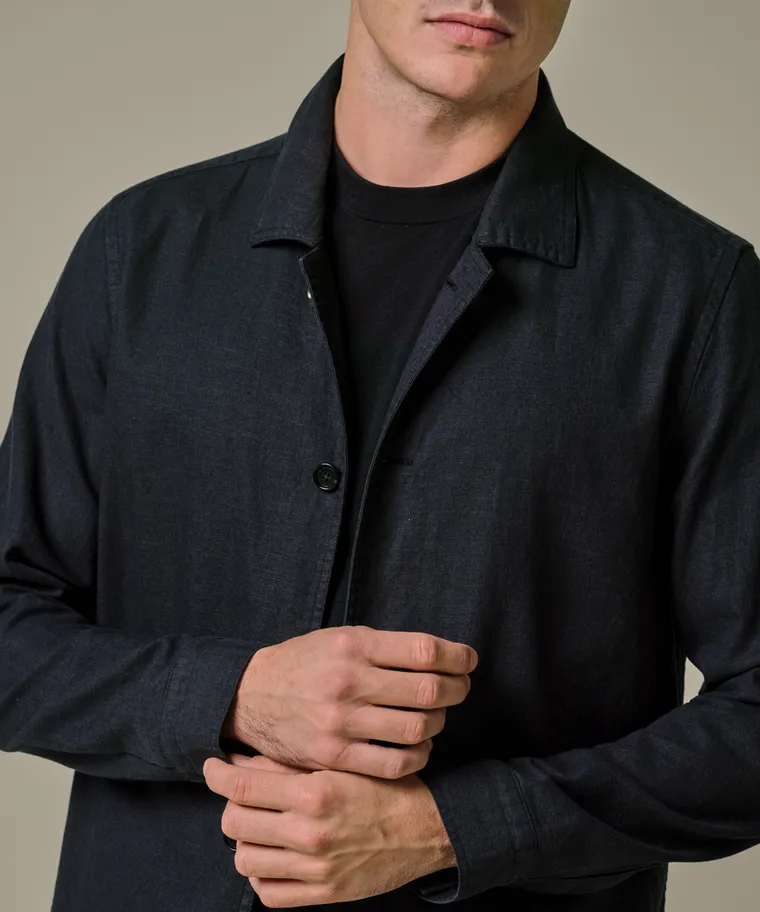 PROFUOMO Overshirt linnen Navy
