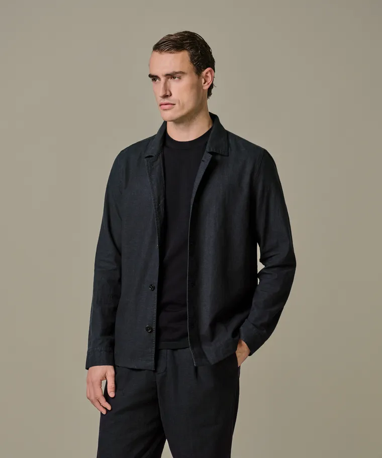 PROFUOMO Overshirt linnen Navy