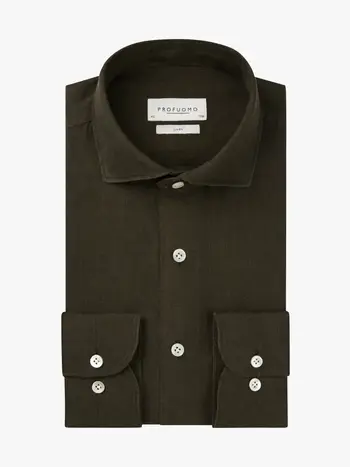 PROFUOMO Overhemd linnen Dark brown